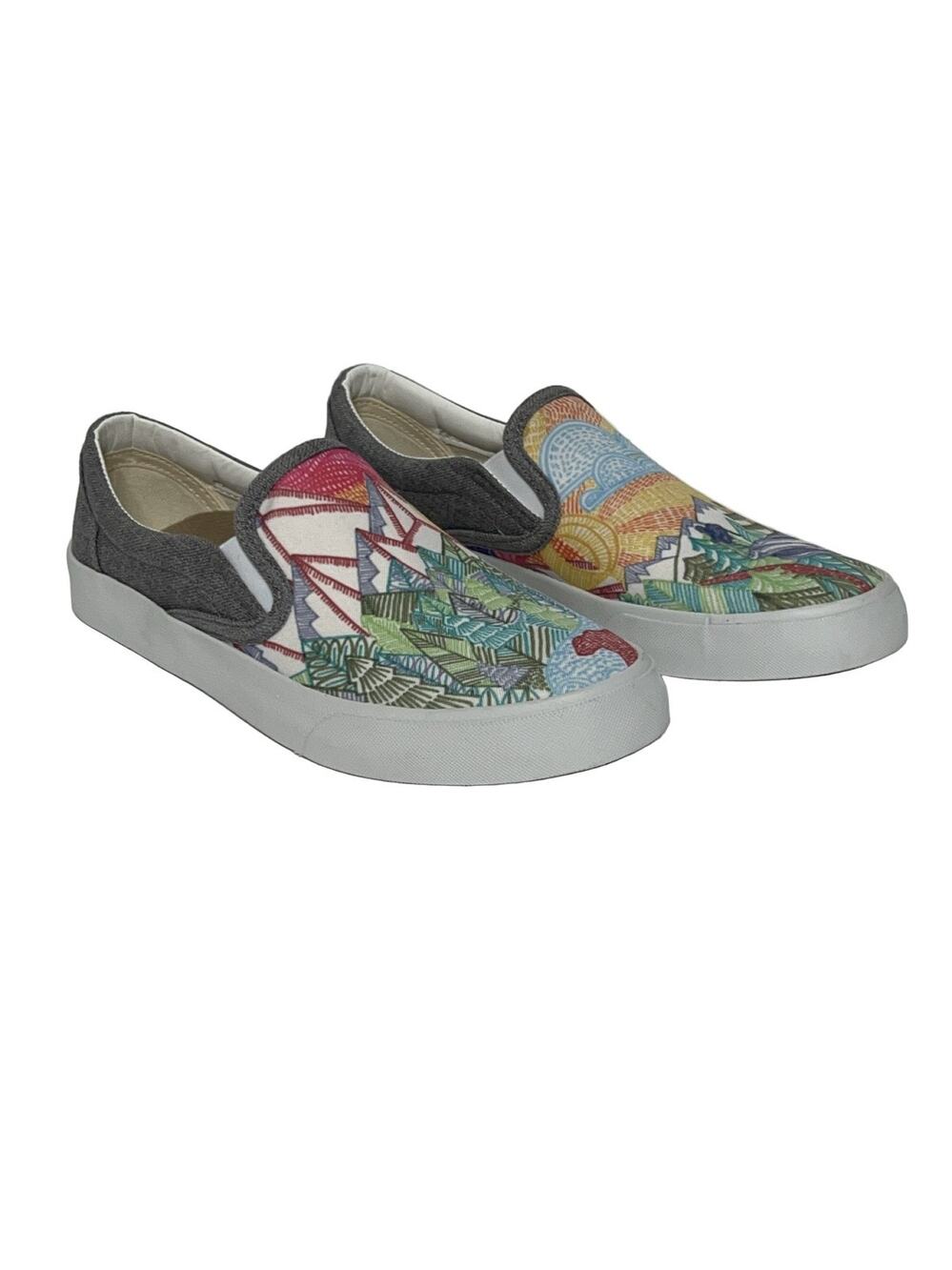 Inkkas Blake Slip-On Shoes Women's Size 9 Multicolor Textile Landscape Comfort
